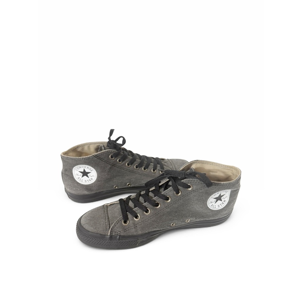 Converse Chuck Taylor All Star Mens Skate Gray Black Denim Mid Sneakers Size 10